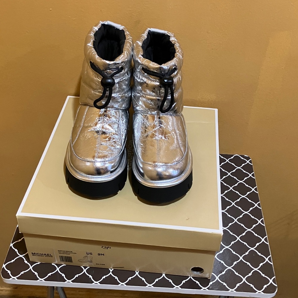 MICHAEL Michael Kors Silver Heeled Boots
